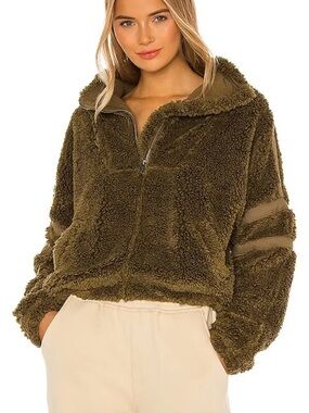 Free People X FP Movement Nantucket Fleece Jacket in Army Size S
